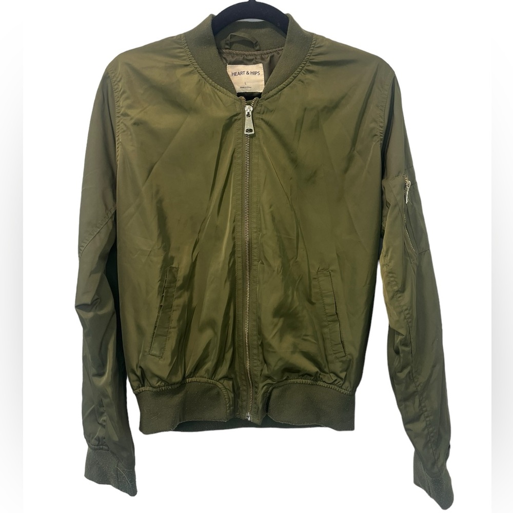 Heart & Hips Green Bomber Jacket
